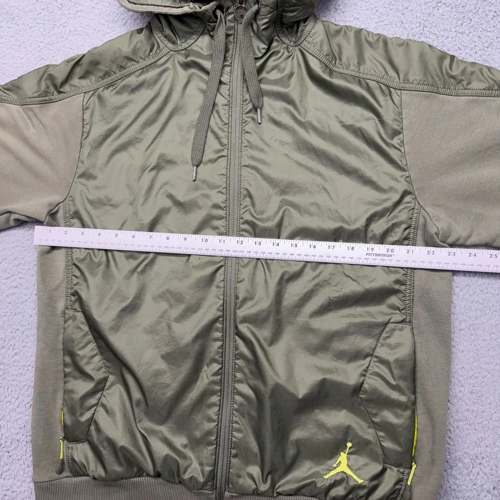 Nike Air Jordan 366765-305 Mens Large Full-Zip Olive Green Hooded‎ Jacket